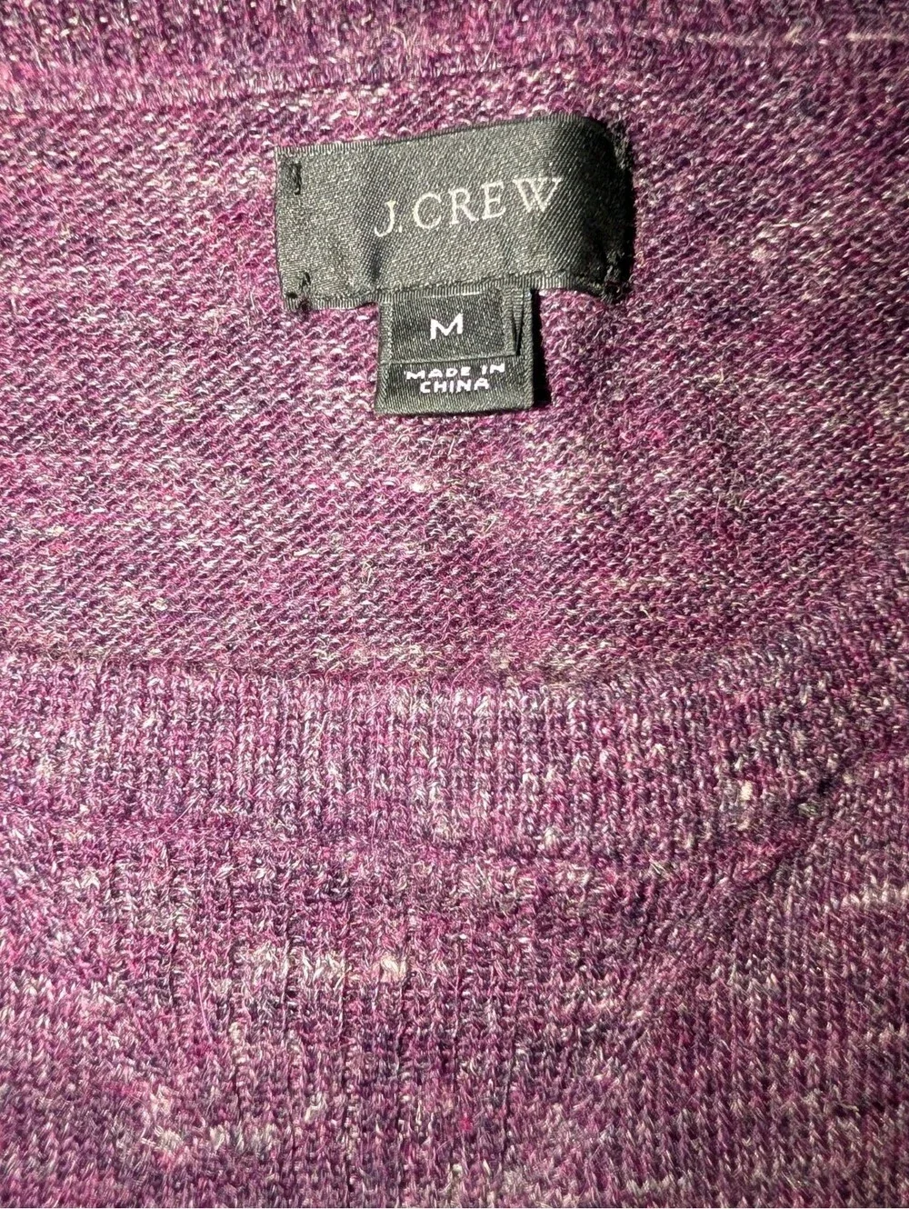 J Crew Sweater Wool Linen Alpaca Acrylic Blend Purple Medium